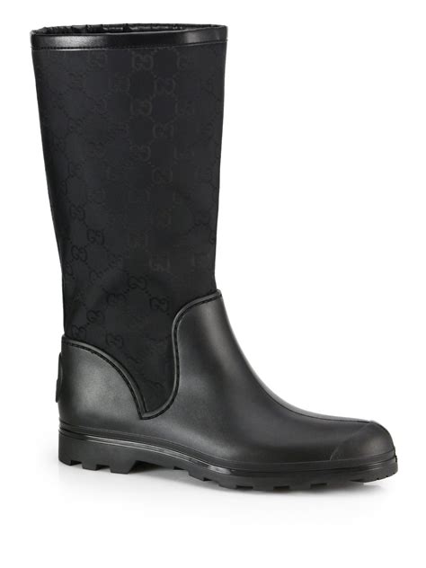 gucci rain boots black|farfetch gucci rain boots.